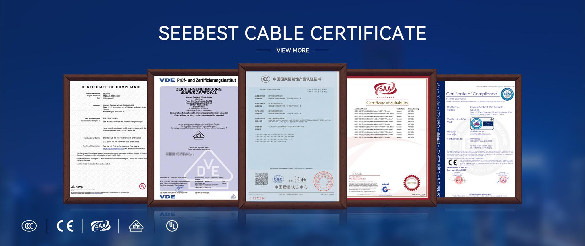Seebest Cable Certificates